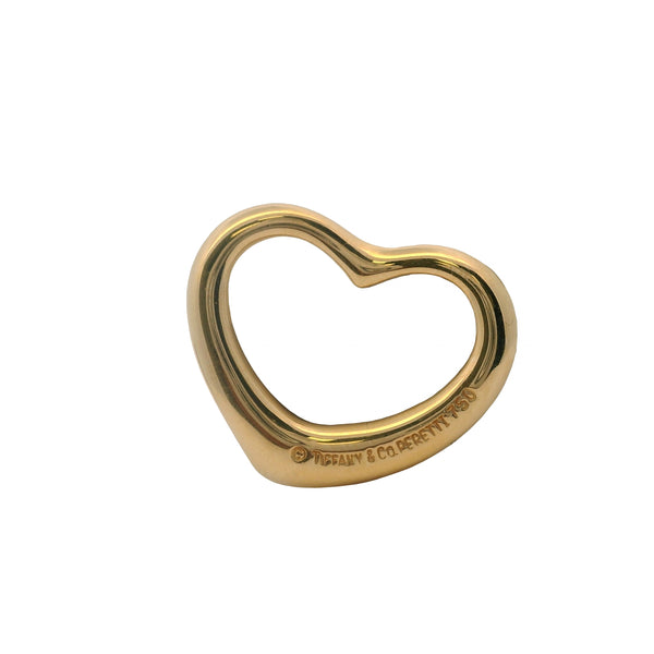 Vintage Tiffany & Co Elsa Peretti Solid 18kt Yellow Gold Open Heart Pendant