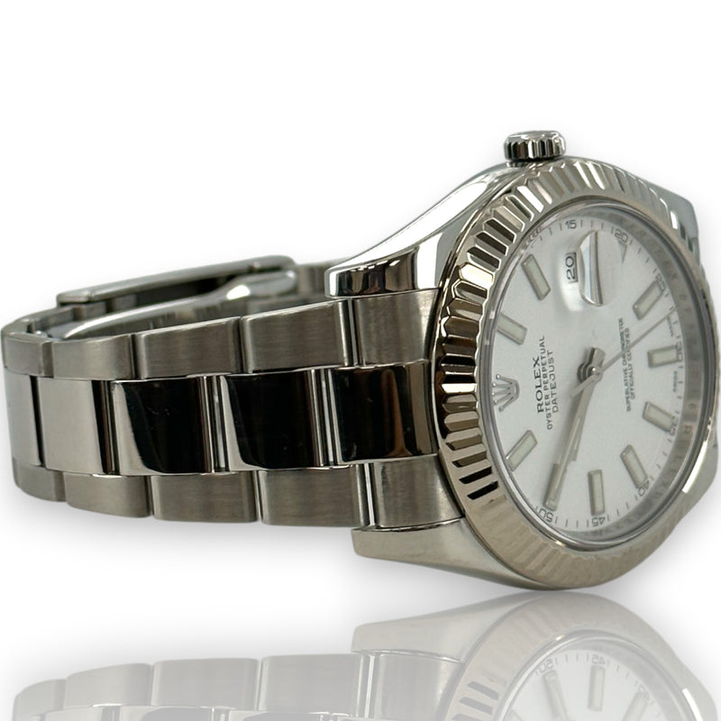 Rolex 116334 Datejust II 41mm White Dial Stainless Steel Watch B&P