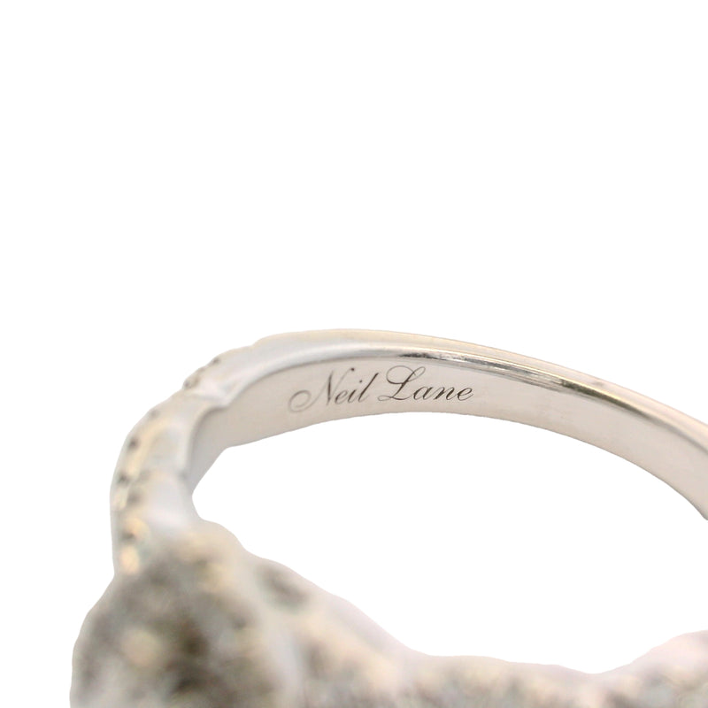 Neil Lane 14kt White Gold Pear Cut Diamond Halo Twist Band Engagement Ring Size 6.5