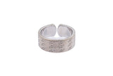 Vintage Cartier Double C Logo Monogram Band 18K 750 White Gold Ring Size 7 1/2