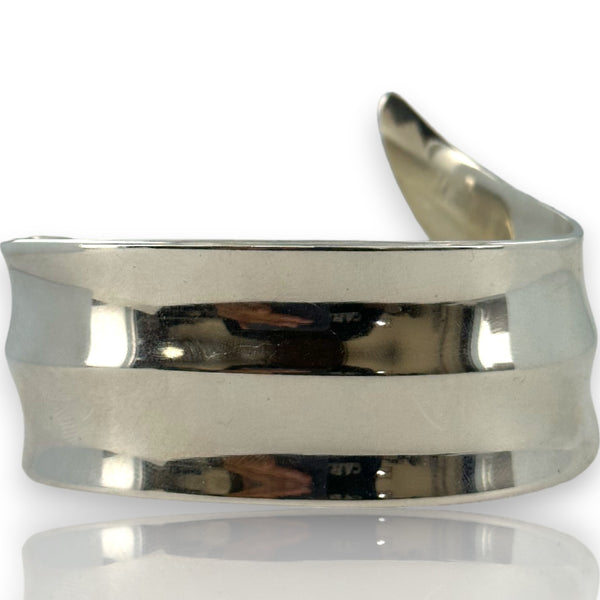 Post-1945 Georg Jensen 925 Sterling Silver Wrap Cuff Bracelet #330 Made In Denmark