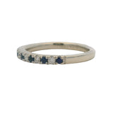 Vera Wang Love Solid 14kt White Gold Diamond and Sapphire Band Ring Size 5.25