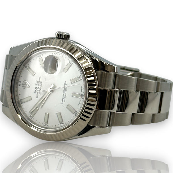 Rolex 116334 Datejust II 41mm White Dial Stainless Steel Watch B&P