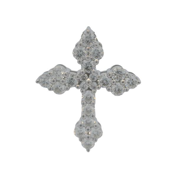 Hearts On Fire Solid 18kt White Gold and 0.76ctw Diamond Cross Pendant