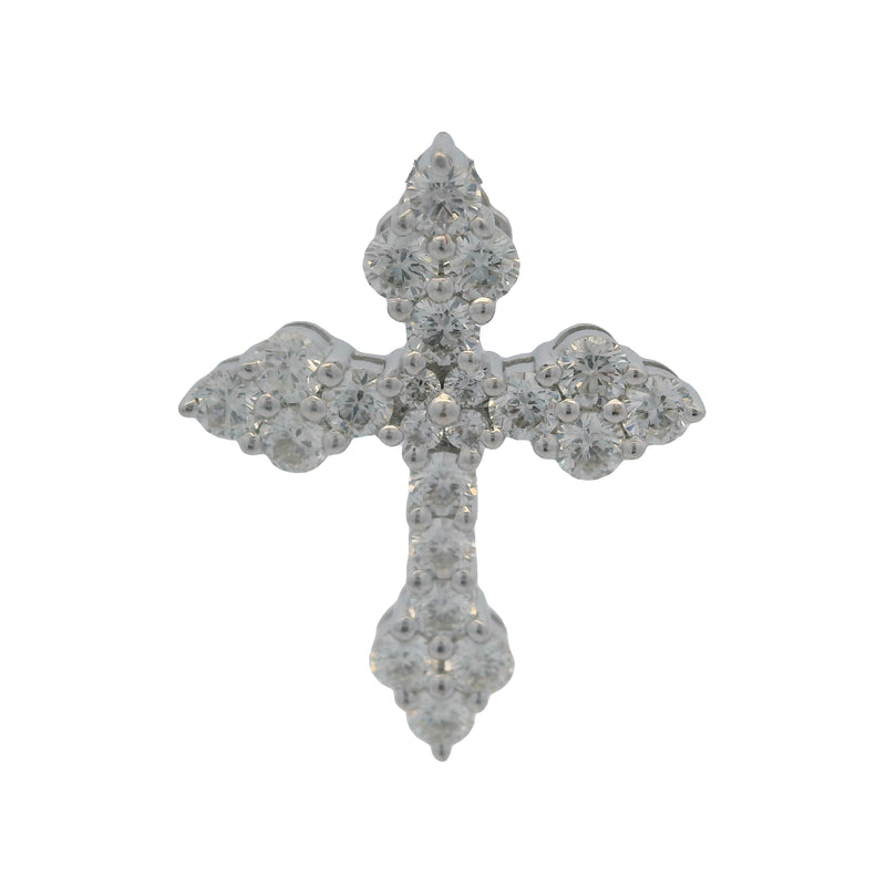 Hearts On Fire Solid 18kt White Gold and 0.76ctw Diamond Cross Pendant