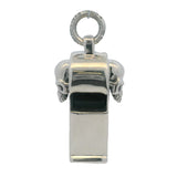 c2004 925 Sterling Silver Large 1.7" Long Whistle With Skulls Gothic Font Necklace Pendant