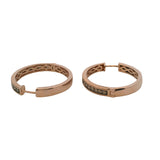 LeVian 14kt Rose Gold and Brown Diamonds Milgrain 1" Diameter Hoop Earrings