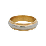 Vintage 1980s Tiffany Style Platinum and 18kt Yellow Gold 6mm Band Ring Size 10