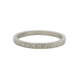 Antique 1920s Solid 900 Platinum Geometric Etched 2mm Wedding Band Size 7