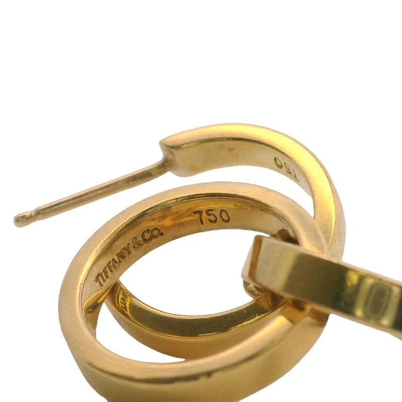 Vintage Tiffany & Co Paloma Picasso Solid 18kt Yellow Gold Triple Hoop Drop/Dangle Earrings