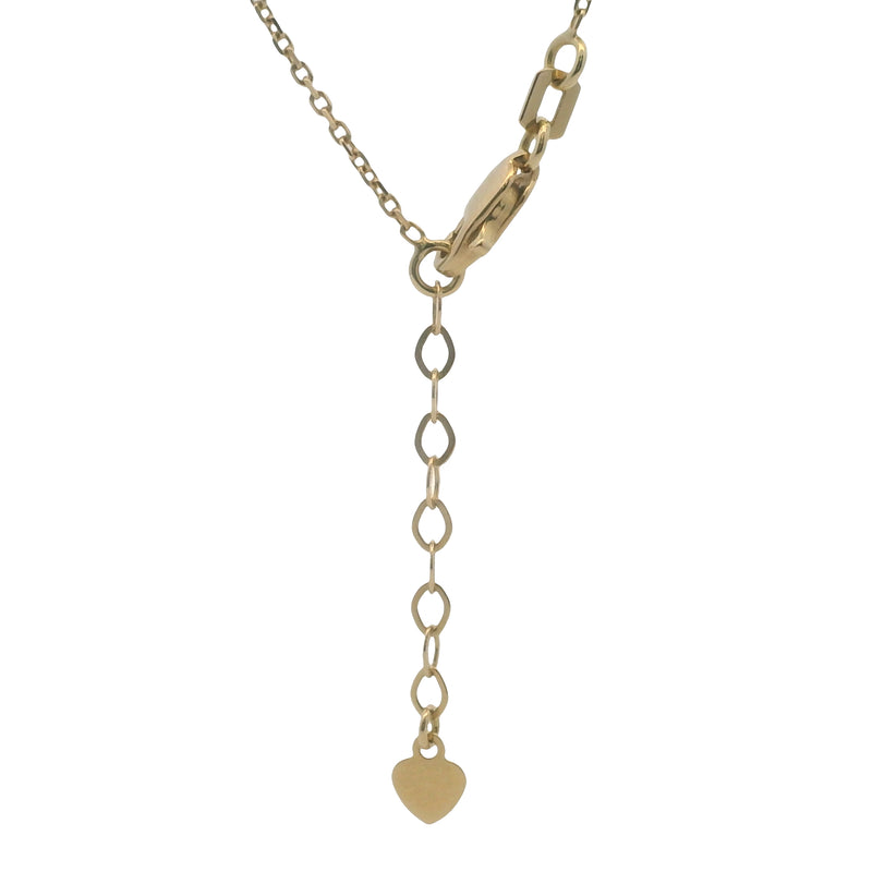 Solid 14kt Yellow Gold and Cubic Zirconia Crosses Stationed Pendant 18" Chain Necklace