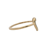 Pandora Solid 14kt Yellow Gold and Cubic Zirconia Open Captured Heart Ring Size 8.5