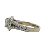 Vera Wang Love 14kt White Gold 1ct Center Princess Diamond and Double Halo Engagement Ring Size 6.5