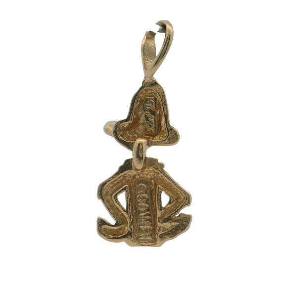 Vintage 1990s Warner Brothers Solid 14kt Yellow Gold Daffy Duck Charm