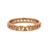 Tiffany & Co Solid 18kt Rose Gold Tiffany T Collection True Narrow Ring with Alternating T Motif Size 7.25 Made in Italy