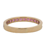 Solid 14kt Yellow Gold and Natural Ruby Half-Eternity Channel-Set Stacking Band Size 5.5