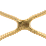 Solid 18kt Yellow Gold and Diamond Circles Oval Shaped Cage Ring Size 7