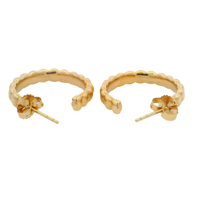 John Hardy Retired Solid 18kt Yellow Gold Bedeg Ripple 23mm Hoop Earrings