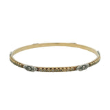 Armenta Solid 18kt Yellow Gold and Sterling 1.68ctw Diamond Scroll Bangle Bracelet 7.5"