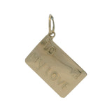 Vintage Solid 14kt Yellow Gold Love Letter "To My Love" Charm