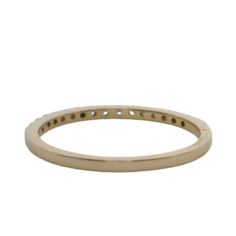 14kt Yellow Gold and Diamond Thin Half-Eternity Stackable Band Ring Size 6