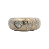 Vintage 1990s Chopard Solid 18kt White Gold Happy Diamonds Love Dome Ring Size 6
