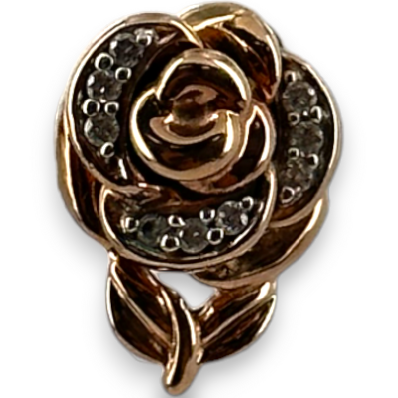 Zales Enhanted Disney Belle Flower Rose 10KT 417 Rose Gold Stud Earrings