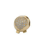 Solid 14kt Yellow Gold and Cubic Zirconia Heart Round Clip Charm
