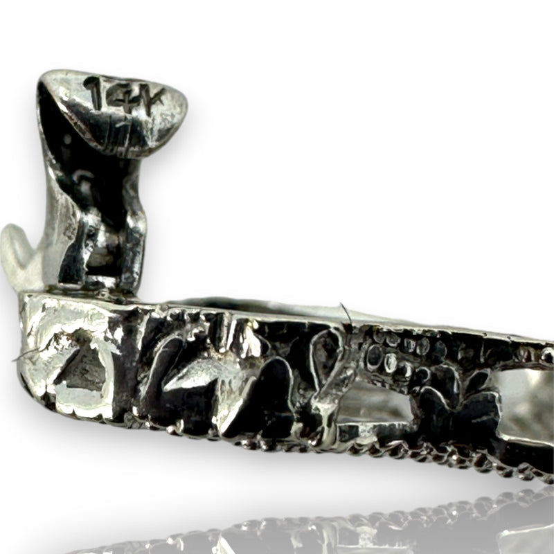 1920s Art Deco Filigree 0.01ct Diamond Accent 14k ESEMCO Brooch