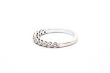 Shared Prong Tension Set 18k 750 White Gold Diamond Wedding Band Ring Size 6.5