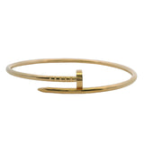 Cartier Small Model Juste un Clou Nail Bangle Bracelet in 18kt Yellow Gold Size 17 6.7"
