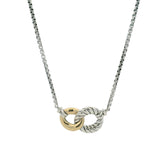 David Yurman 925 Sterling and 18kt Yellow Gold Belmont Curb Link Necklace 17"