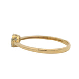 Bony Levy Solid 18kt Yellow Gold and Diamond Round Cluster Ring Thin Band Size 7
