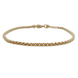 Mejuri Solid 14kt Yellow Gold 2.5mm 7" Dainty Round Box Chain Bracelet