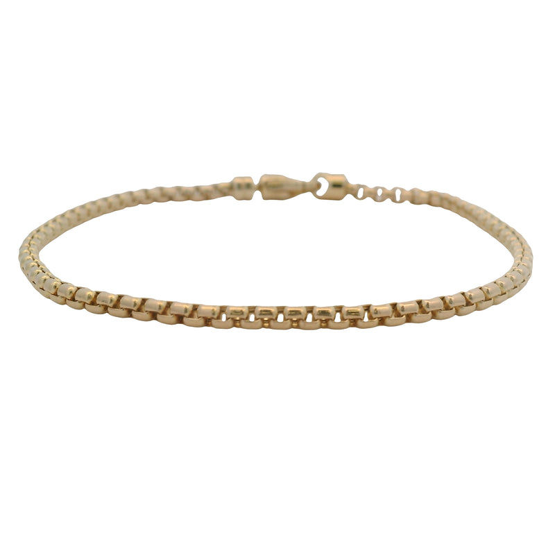 Mejuri Solid 14kt Yellow Gold 2.5mm 7" Dainty Round Box Chain Bracelet