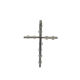 Solid 14kt White Gold and Diamond 16mm Small Religious Cross Necklace Pendant