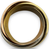Cartier 18kt 750 Tri Color Vintage Trinity Rolling Band Ring Size 57