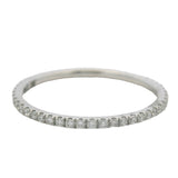 Solid 14kt White Gold and Diamond Dainty Thin Eternity Band Stackable Ring Size 5.75