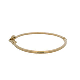 MAOR Solid 18kt Yellow Gold Circinus Hook Bangle Bracelet Size 7.5 M