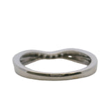 Solid 14kt White Gold and 0.17ctw Diamond Curved Crown Accent Band Ring