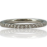 EMA Solid 18kt White Gold and Diamond Half Eternity Wedding Band Stackable Accent Ring
