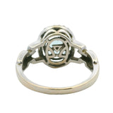 LeVian Solid 14kt White Gold 2ct Aquamarine Cocktail Ring with Diamond Halo Size 8
