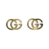 Gucci GG Running Logo Stud Earrings In Solid 18kt Yellow Gold Made in Italy