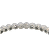 Noemie Solid 18kt White Gold and Diamond Milgrain Bezel Eternity Stackable Ring Size 7.5