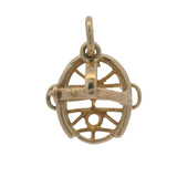 Vintage Solid 14kt Yellow Gold Baseball Catcher's Mask Helmet Dangle Charm