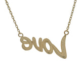 Solid 14kt Yellow Gold "Love" Stationed Pendant Necklace 18.25"