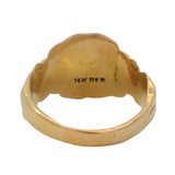 Antique Victorian Solid 14kt Yellow Gold "CC" Men's Signet Ring with Two Figures Size 13