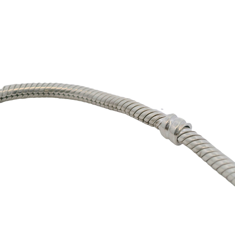 Pandora Moments 925 Sterling Silver Snake Chain with 14kt Yellow Gold Plated Clasp 8"