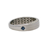 Vera Wang Love 14kt White Gold Striped 7mm Band 0.52ctw Diamond Sides Size 11