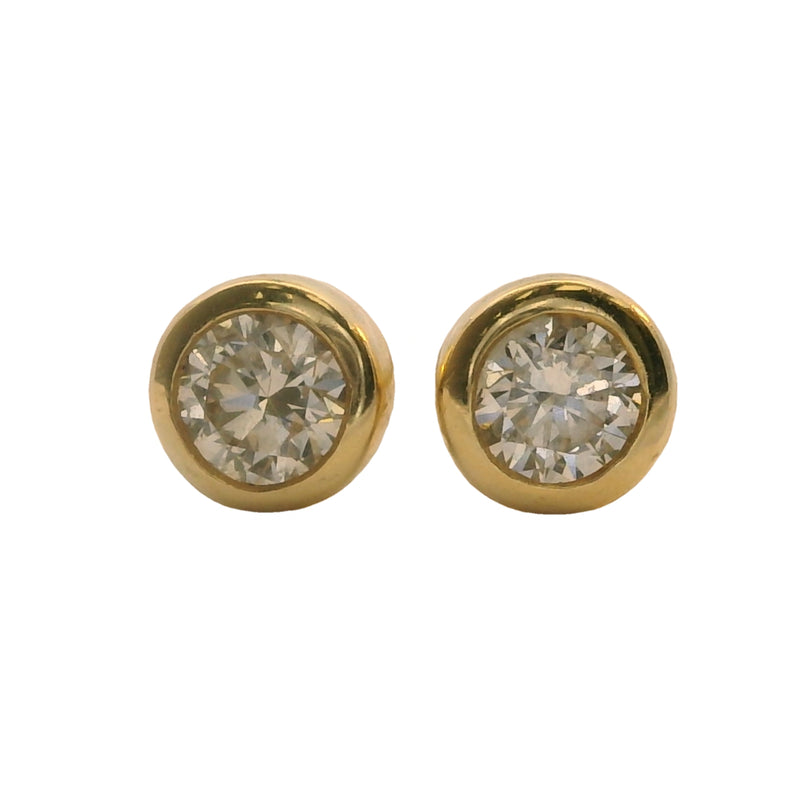 Mejuri 14kt Yellow Gold Round Bezel Set Natural Diamond 0.2ctw 4mm Stud Earrings